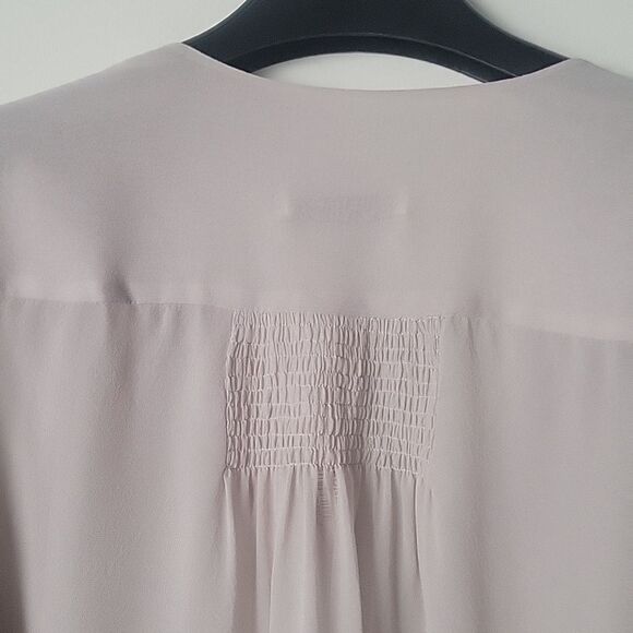 NWT Jeunesse Silk XS Gray Blouse Coquette Long Romantic Chiffon Sheer Modest - Picture 9 of 14
